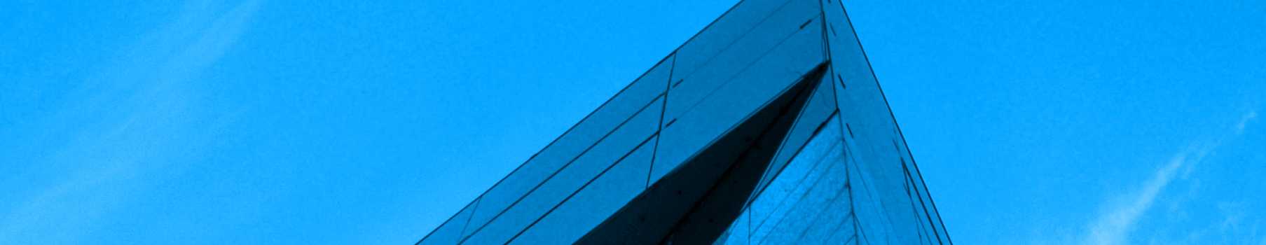 Building Corner Blue Banner